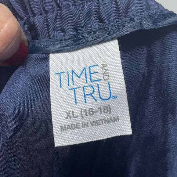 5 for $25🔥Time and Tru Navy Crinkle Elastic Waist Skirt XL (16-18) - Picture 3 of 5